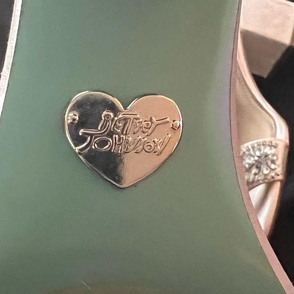 Betsy Johnson Bridal Chunky Low Heels w/ Rhinestones - Picture 7 of 9